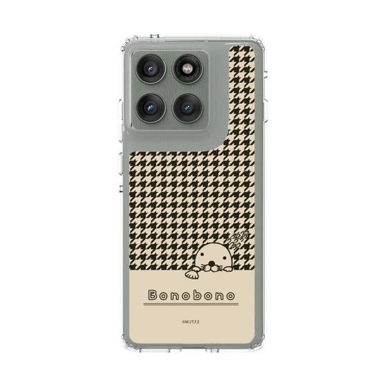 スリムプロテクションケース［ ぼのぼの - ぼのぼのと千鳥格子 - ブラック ］