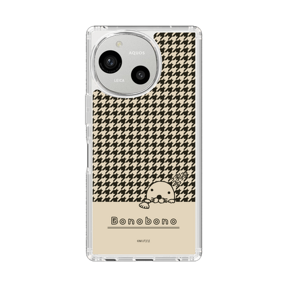 スリムプロテクションケース［ ぼのぼの - ぼのぼのと千鳥格子 - ブラック ］