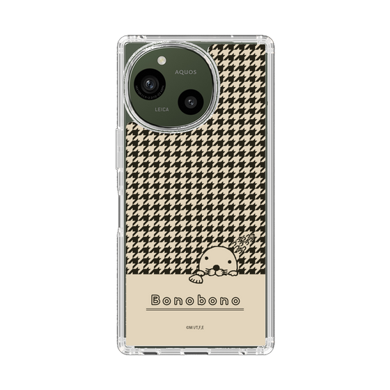 スリムプロテクションケース［ ぼのぼの - ぼのぼのと千鳥格子 - ブラック ］