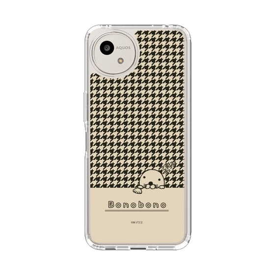 スリムプロテクションケース［ ぼのぼの - ぼのぼのと千鳥格子 - ブラック ］