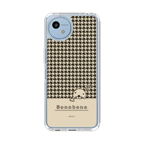 スリムプロテクションケース［ ぼのぼの - ぼのぼのと千鳥格子 - ブラック ］