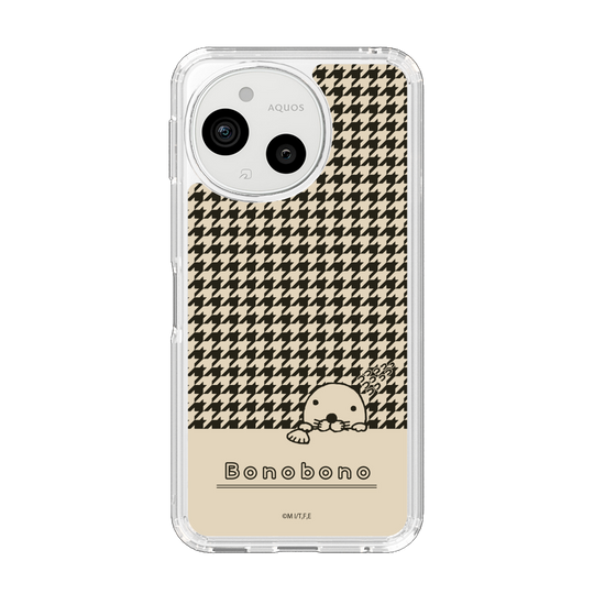 スリムプロテクションケース［ ぼのぼの - ぼのぼのと千鳥格子 - ブラック ］