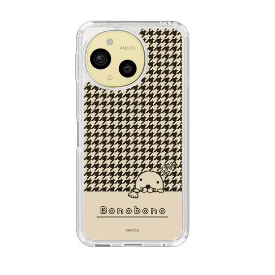 スリムプロテクションケース［ ぼのぼの - ぼのぼのと千鳥格子 - ブラック ］