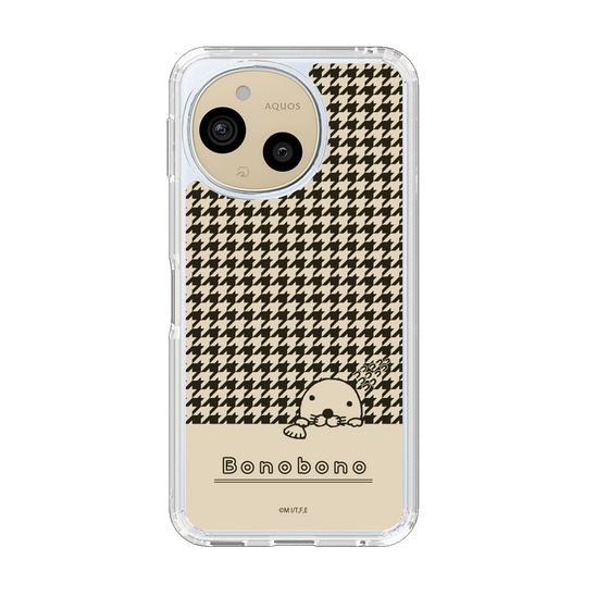 スリムプロテクションケース［ ぼのぼの - ぼのぼのと千鳥格子 - ブラック ］