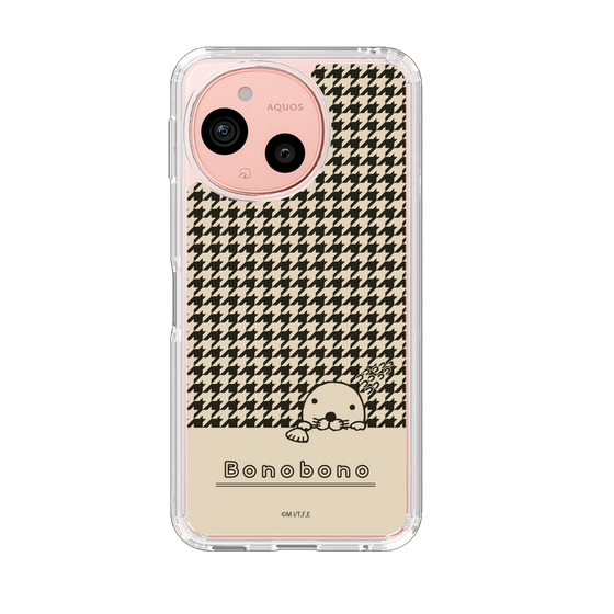 スリムプロテクションケース［ ぼのぼの - ぼのぼのと千鳥格子 - ブラック ］