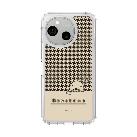 スリムプロテクションケース［ ぼのぼの - ぼのぼのと千鳥格子 - ブラック ］