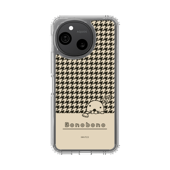 スリムプロテクションケース［ ぼのぼの - ぼのぼのと千鳥格子 - ブラック ］