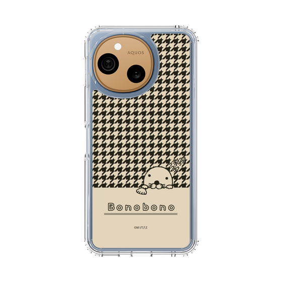 スリムプロテクションケース［ ぼのぼの - ぼのぼのと千鳥格子 - ブラック ］