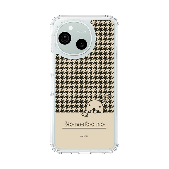 スリムプロテクションケース［ ぼのぼの - ぼのぼのと千鳥格子 - ブラック ］