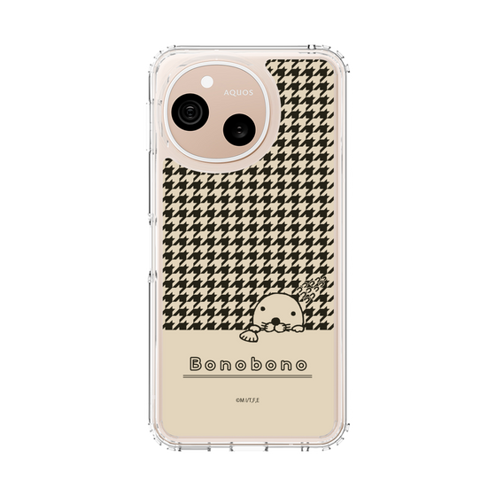 スリムプロテクションケース［ ぼのぼの - ぼのぼのと千鳥格子 - ブラック ］