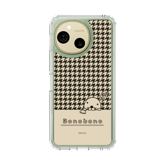 スリムプロテクションケース［ ぼのぼの - ぼのぼのと千鳥格子 - ブラック ］