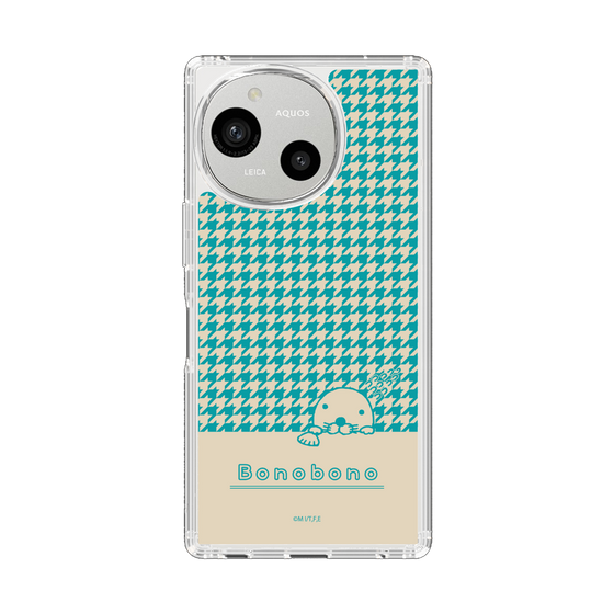 スリムプロテクションケース［ ぼのぼの - ぼのぼのと千鳥格子 - ターコイズブルー ］