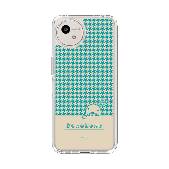 スリムプロテクションケース［ ぼのぼの - ぼのぼのと千鳥格子 - ターコイズブルー ］