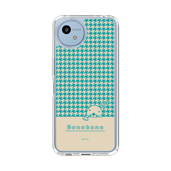 スリムプロテクションケース［ ぼのぼの - ぼのぼのと千鳥格子 - ターコイズブルー ］