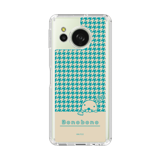 スリムプロテクションケース［ ぼのぼの - ぼのぼのと千鳥格子 - ターコイズブルー ］