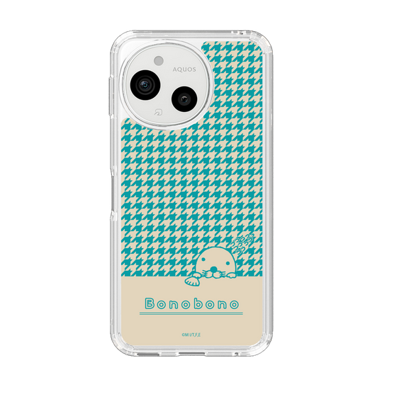 スリムプロテクションケース［ ぼのぼの - ぼのぼのと千鳥格子 - ターコイズブルー ］
