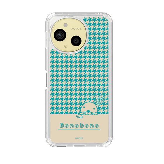 スリムプロテクションケース［ ぼのぼの - ぼのぼのと千鳥格子 - ターコイズブルー ］
