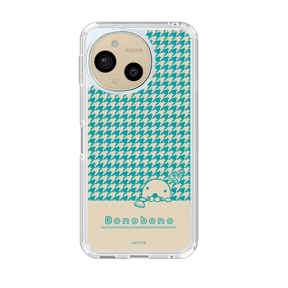 スリムプロテクションケース［ ぼのぼの - ぼのぼのと千鳥格子 - ターコイズブルー ］