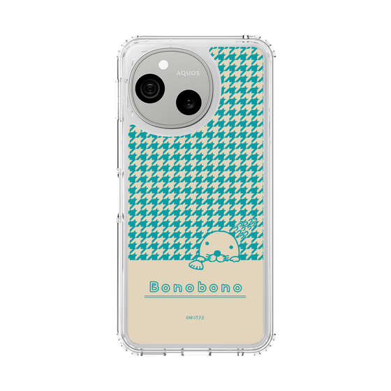 スリムプロテクションケース［ ぼのぼの - ぼのぼのと千鳥格子 - ターコイズブルー ］