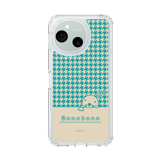 スリムプロテクションケース［ ぼのぼの - ぼのぼのと千鳥格子 - ターコイズブルー ］
