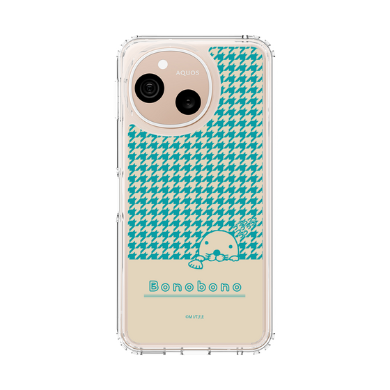 スリムプロテクションケース［ ぼのぼの - ぼのぼのと千鳥格子 - ターコイズブルー ］