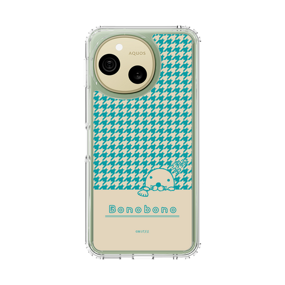スリムプロテクションケース［ ぼのぼの - ぼのぼのと千鳥格子 - ターコイズブルー ］