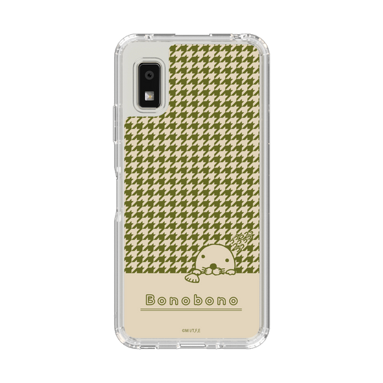 スリムプロテクションケース［ ぼのぼの - ぼのぼのと千鳥格子 - カーキ ］