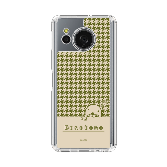 スリムプロテクションケース［ ぼのぼの - ぼのぼのと千鳥格子 - カーキ ］