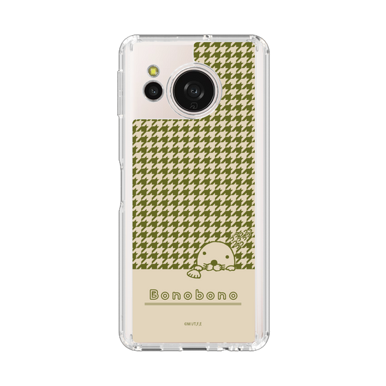 スリムプロテクションケース［ ぼのぼの - ぼのぼのと千鳥格子 - カーキ ］