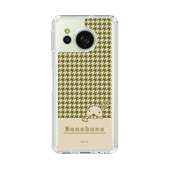 スリムプロテクションケース［ ぼのぼの - ぼのぼのと千鳥格子 - カーキ ］