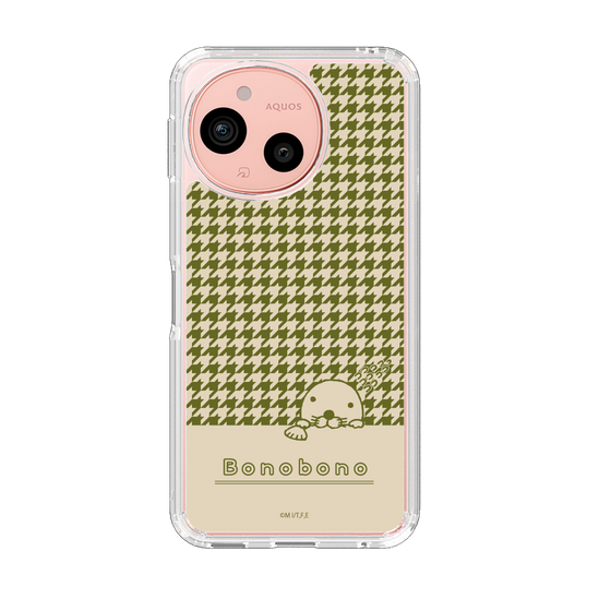 スリムプロテクションケース［ ぼのぼの - ぼのぼのと千鳥格子 - カーキ ］