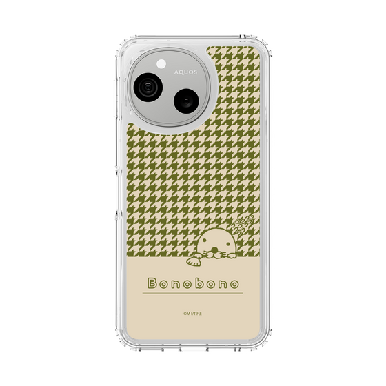 スリムプロテクションケース［ ぼのぼの - ぼのぼのと千鳥格子 - カーキ ］