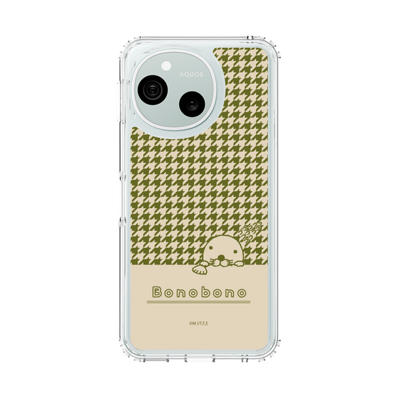 スリムプロテクションケース［ ぼのぼの - ぼのぼのと千鳥格子 - カーキ ］