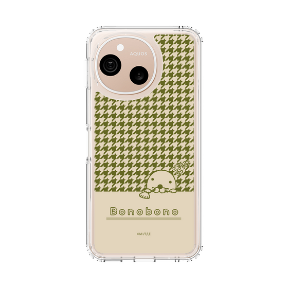 スリムプロテクションケース［ ぼのぼの - ぼのぼのと千鳥格子 - カーキ ］