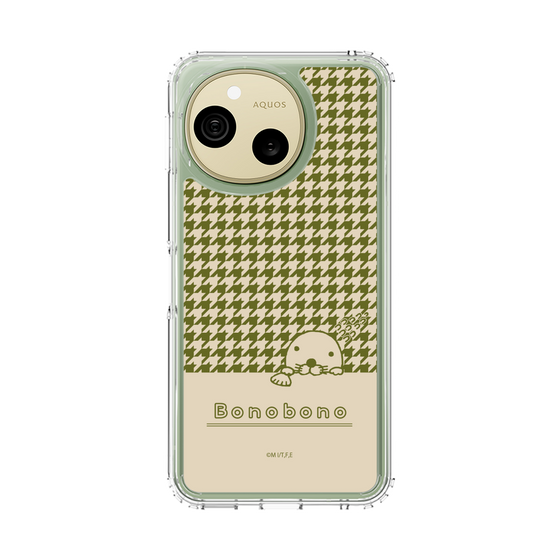 スリムプロテクションケース［ ぼのぼの - ぼのぼのと千鳥格子 - カーキ ］