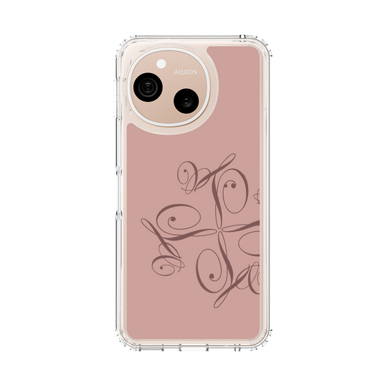 スリムプロテクションケース［ LANVIN COLLECTION - 筆記体ロゴ - ピンクベージュ ］