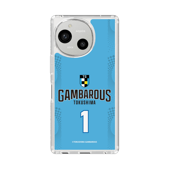 スリムプロテクションケース［ 徳島ガンバロウズ - #1 COMBS - ブルー - 表 ］