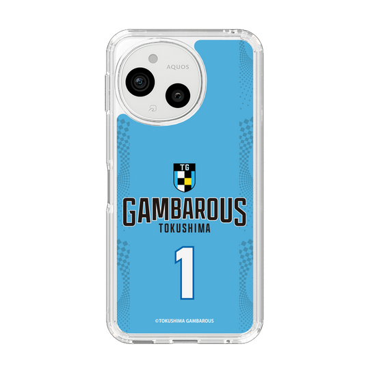 スリムプロテクションケース［ 徳島ガンバロウズ - #1 COMBS - ブルー - 表 ］