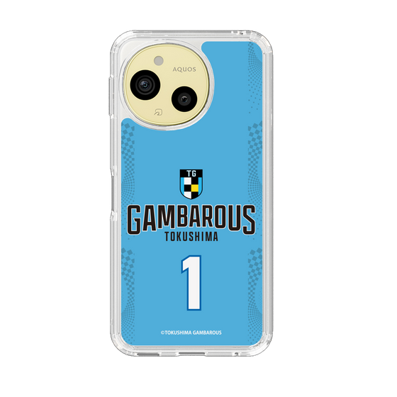 スリムプロテクションケース［ 徳島ガンバロウズ - #1 COMBS - ブルー - 表 ］