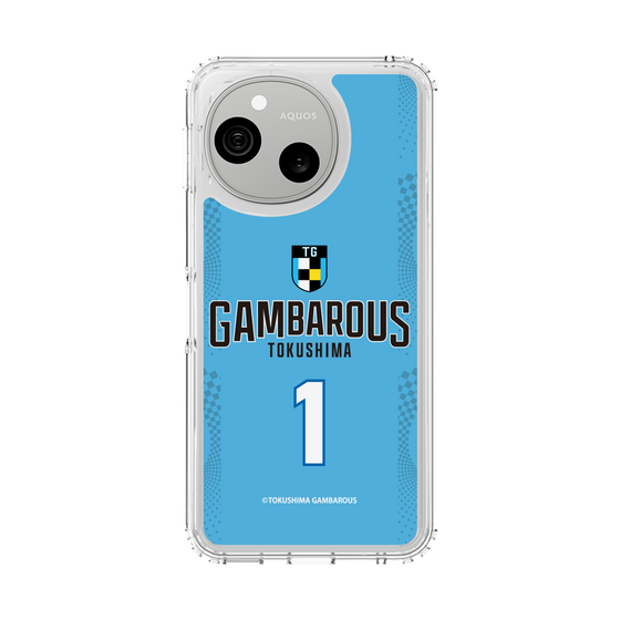 スリムプロテクションケース［ 徳島ガンバロウズ - #1 COMBS - ブルー - 表 ］
