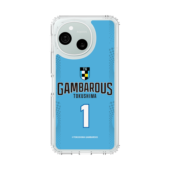 スリムプロテクションケース［ 徳島ガンバロウズ - #1 COMBS - ブルー - 表 ］