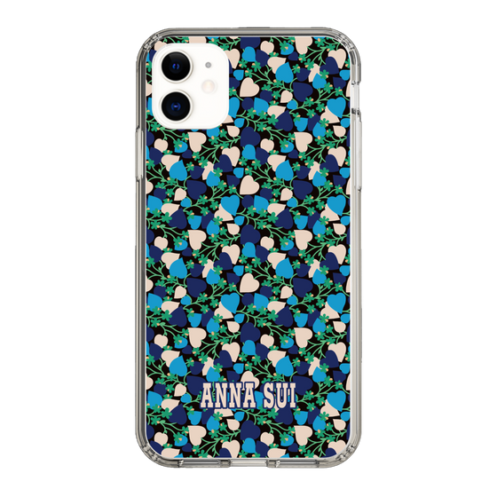 スリムプロテクションケース［ ANNA SUI - HEARTS VINE - BLUE ］