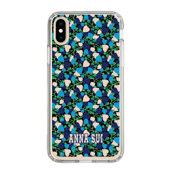 スリムプロテクションケース［ ANNA SUI - HEARTS VINE - BLUE ］