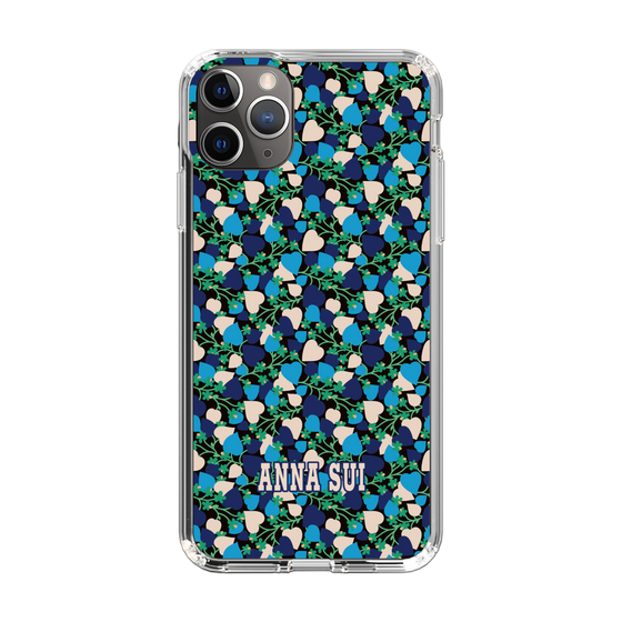 スリムプロテクションケース［ ANNA SUI - HEARTS VINE - BLUE ］