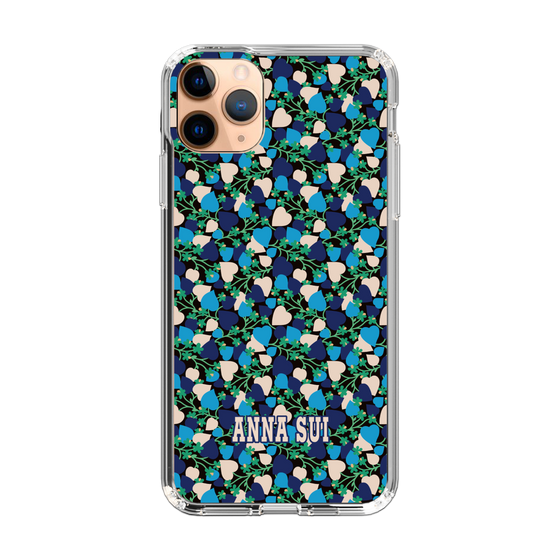 スリムプロテクションケース［ ANNA SUI - HEARTS VINE - BLUE ］