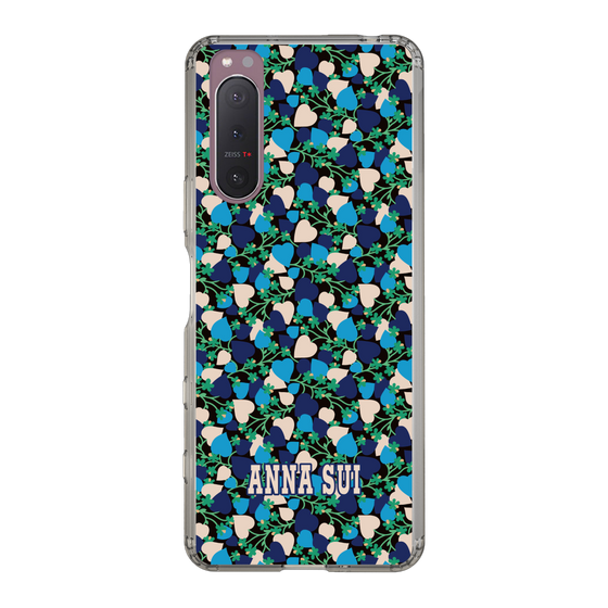スリムプロテクションケース［ ANNA SUI - HEARTS VINE - BLUE ］