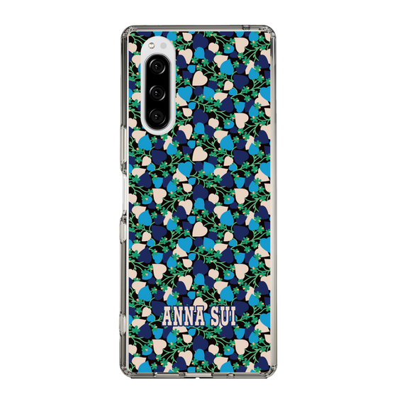 スリムプロテクションケース［ ANNA SUI - HEARTS VINE - BLUE ］