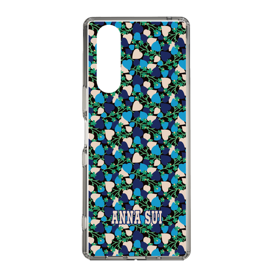 スリムプロテクションケース［ ANNA SUI - HEARTS VINE - BLUE ］