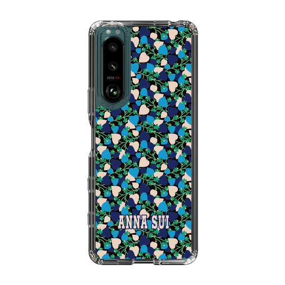 スリムプロテクションケース［ ANNA SUI - HEARTS VINE - BLUE ］