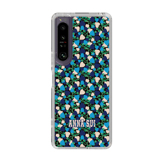 スリムプロテクションケース［ ANNA SUI - HEARTS VINE - BLUE ］